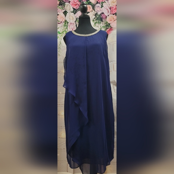 JBS sleeveless evening dress Navy/indigo - Picture 1 of 4